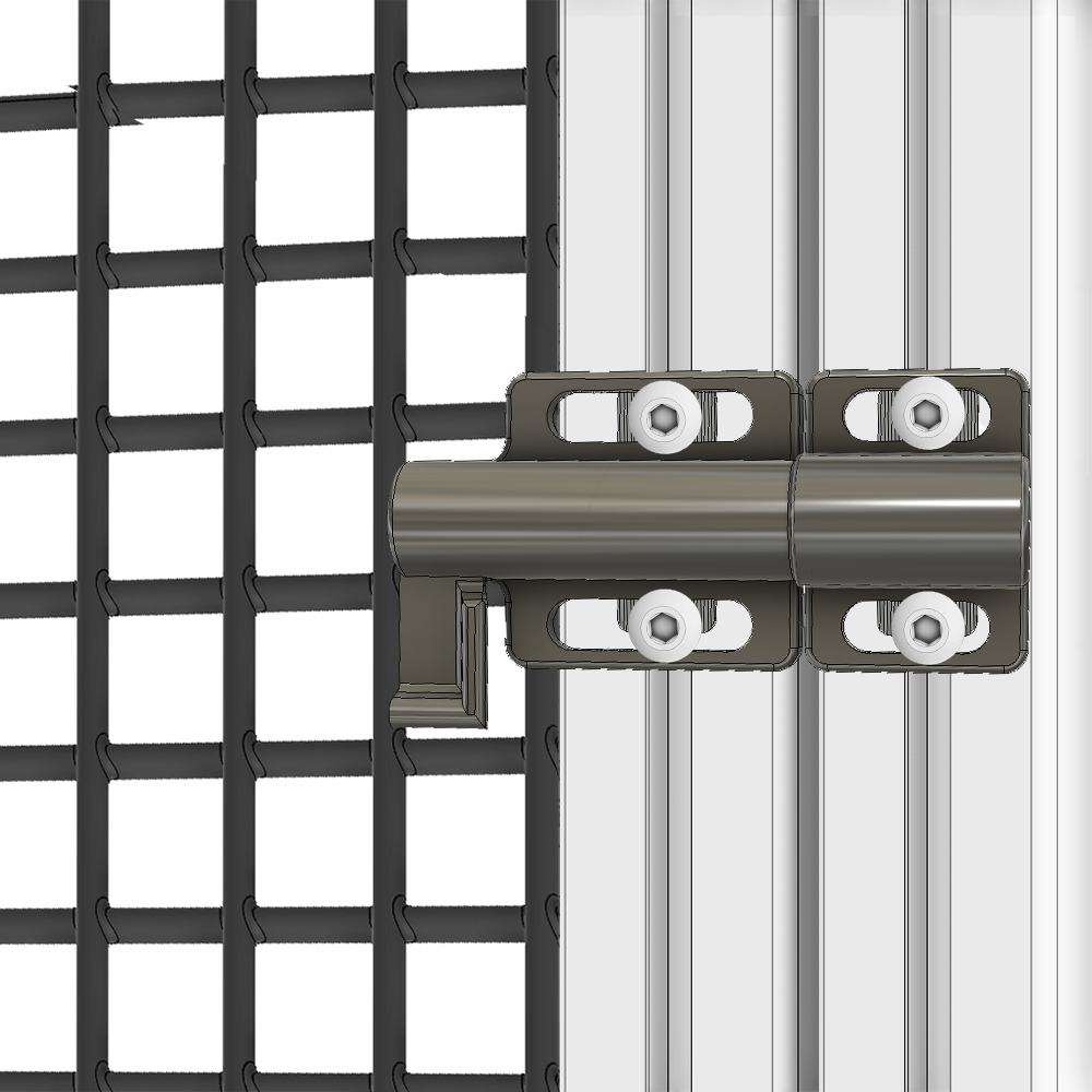 53-100-1 MODULAR SOLUTIONS DOOR PART<BR>45 SERIES SLIDING DEADBOLT CATCH W/ HARDWARE